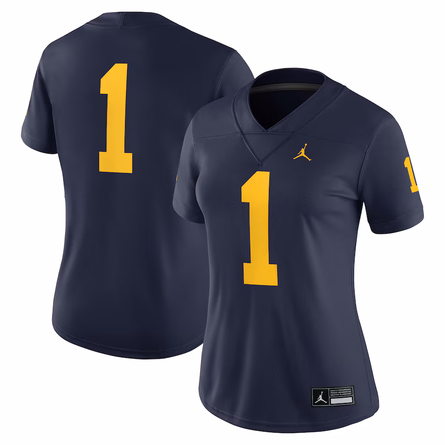 Women's Jordan Brand #1 Navy Michigan Wolverines Game Jersey - Jersey