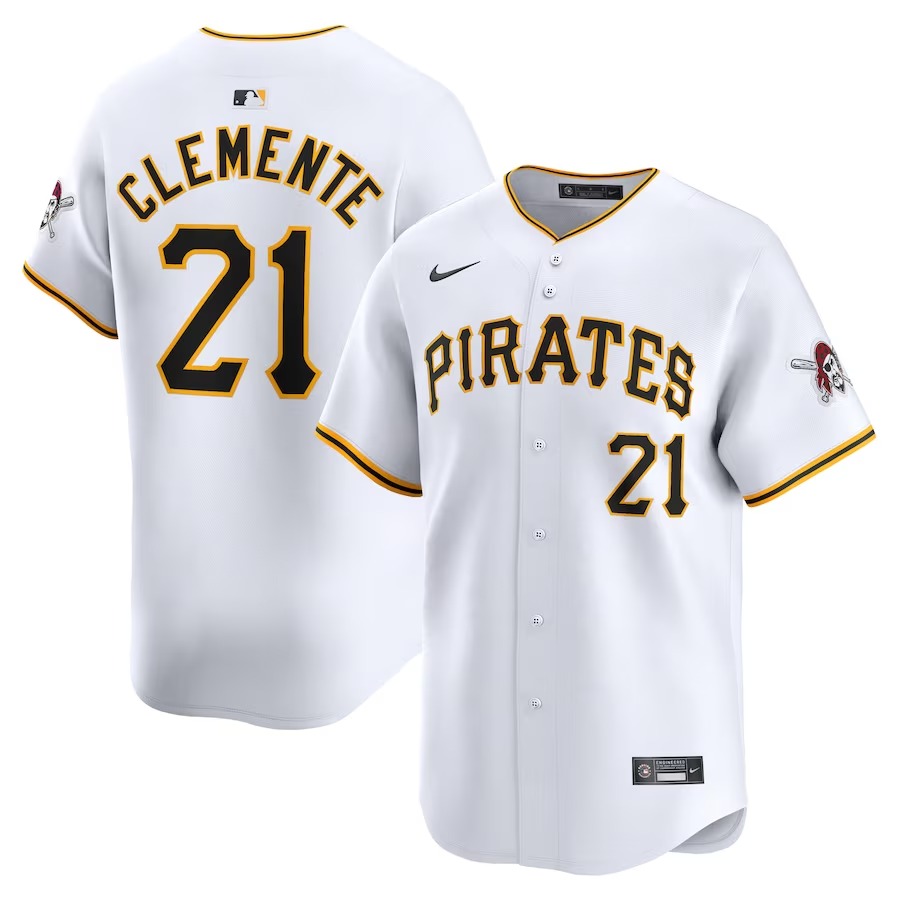 Men's Pittsburgh Pirates Roberto Clemente Nike White Home Limited Player Jersey - Jersey