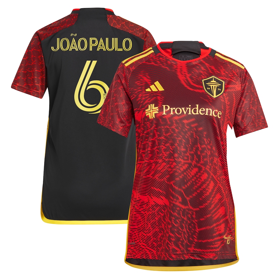 Women's Seattle Sounders FC Joao Paulo adidas Red 2024 The Bruce Lee Kit Replica Player Jersey - Jersey