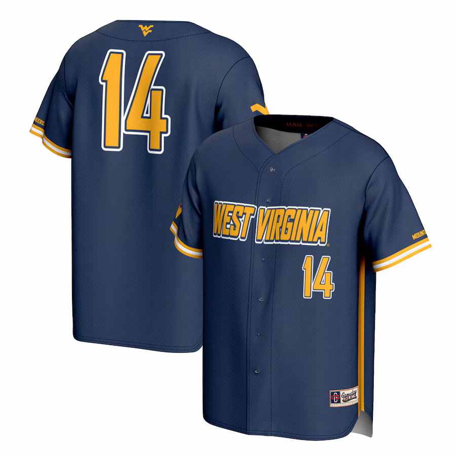 Unisex GameDay Greats #14 Navy West Virginia Mountaineers Lightweight Baseball Fashion Jersey - Jersey