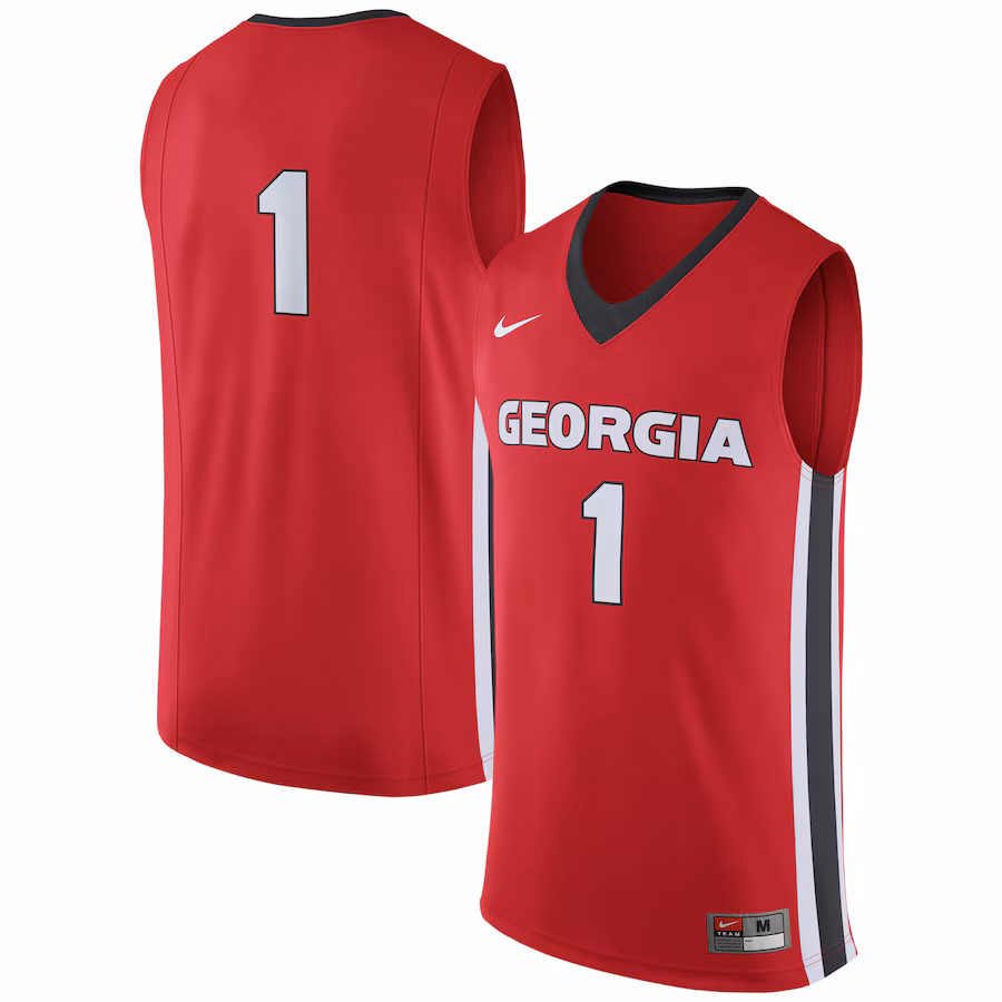 Men's Nike #1 Red Georgia Bulldogs Replica Jersey - Jersey