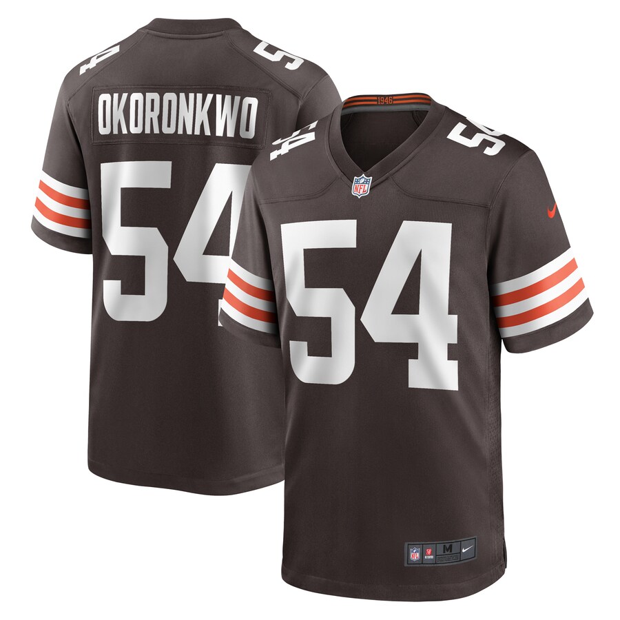 Men's Cleveland Browns Ogbonnia Okoronkwo Nike Brown Game Player Jersey - Jersey