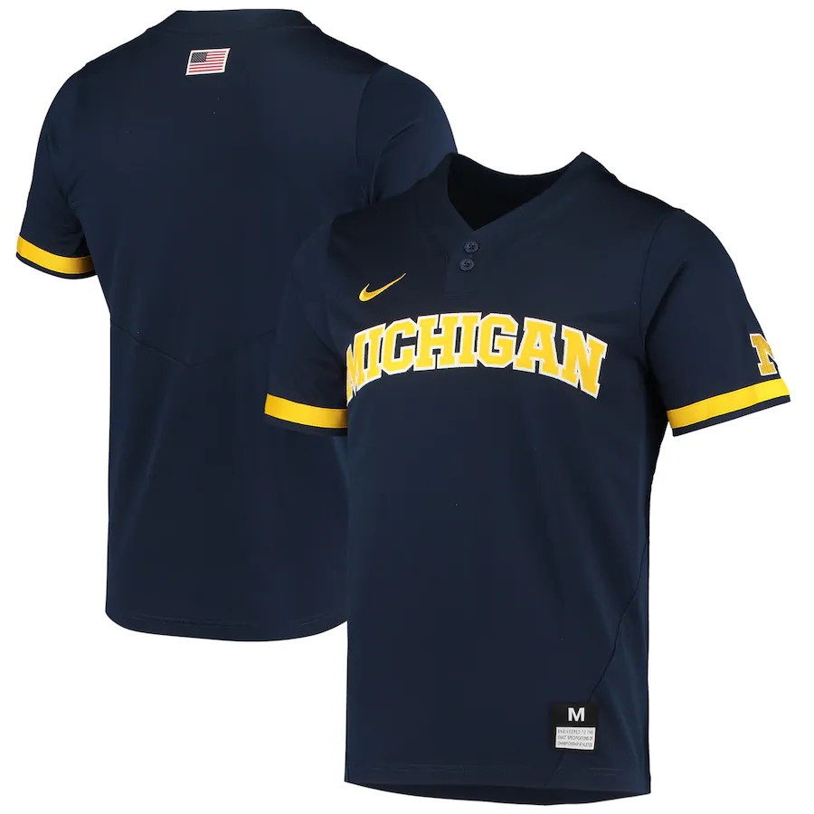 Michigan Wolverines Nike Replica 2-Button Baseball Jersey - Navy - Jersey