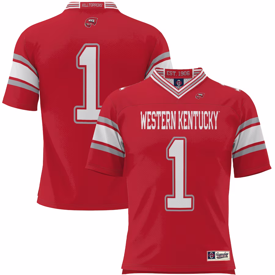 #1 Western Kentucky Hilltoppers GameDay Greats Youth Endzone Football Jersey - Red - Jersey