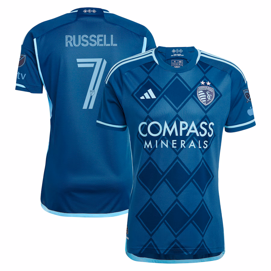 Men's Sporting Kansas City Johnny Russell adidas Navy 2024 Diamonds Our Forever Authentic Player Jersey - Jersey