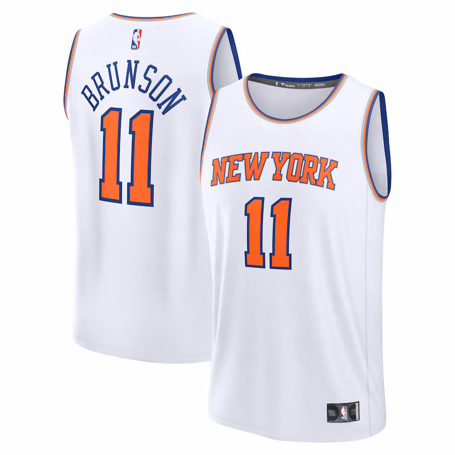 Youth New York Knicks Jalen Brunson Fanatics White Fast Break Replica Player Jersey - Association Edition - Jersey