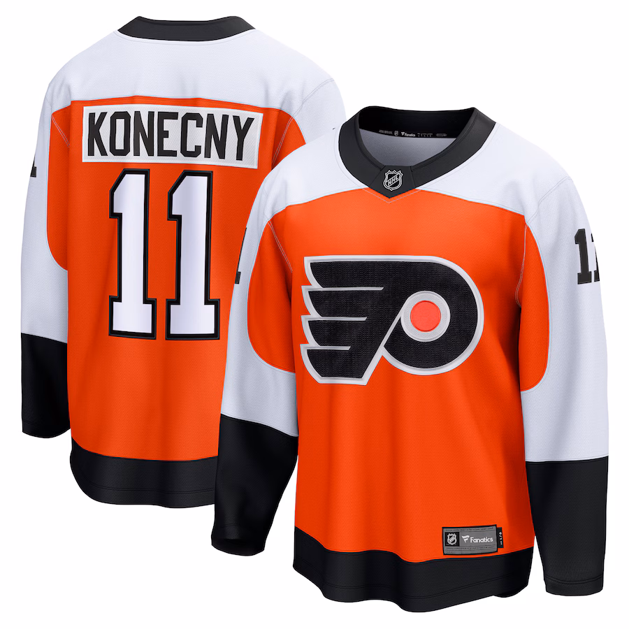 Men's Philadelphia Flyers Travis Konecny Fanatics Orange Home Premier Breakaway Player Jersey - Jersey