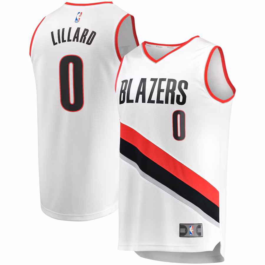 Men's Portland Trail Blazers Damian Lillard Fanatics White Fast Break Replica Jersey - Association Edition - Jersey