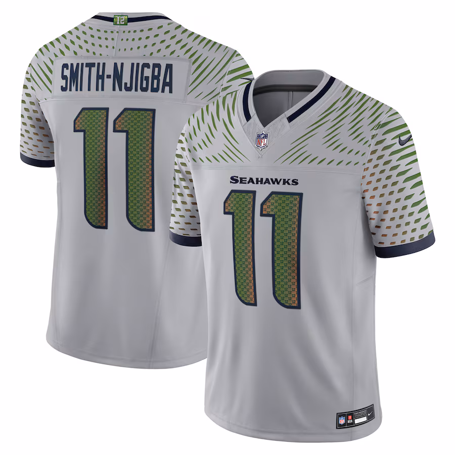Men's Seattle Seahawks Jaxon Smith-Njigba Nike Wolf Gray 2025 Rivalries Collection Limited Jersey - Jersey