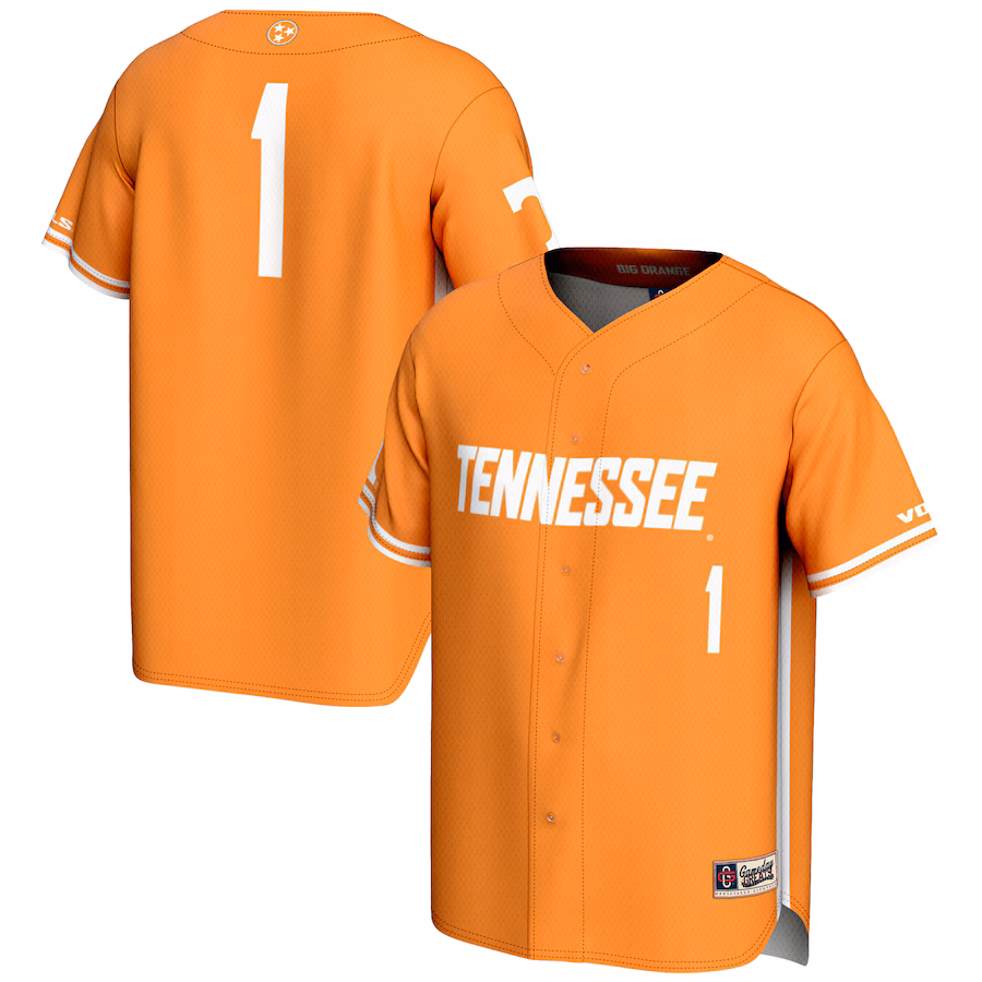 Men's GameDay Greats #1 Tennessee Orange Tennessee Volunteers Lightweight Baseball Jersey - Jersey