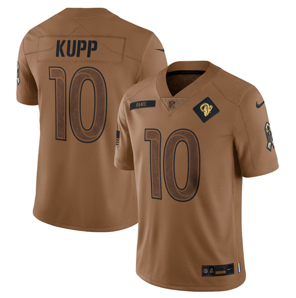 Men's Los Angeles Rams #10 Cooper Kupp 2023 Brown Salute To Service Limited Football Stitched Jersey - Jersey