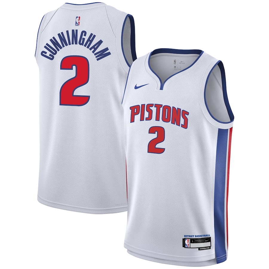Youth Detroit Pistons Cade Cunningham Nike White Swingman Jersey - Association Edition - Jersey