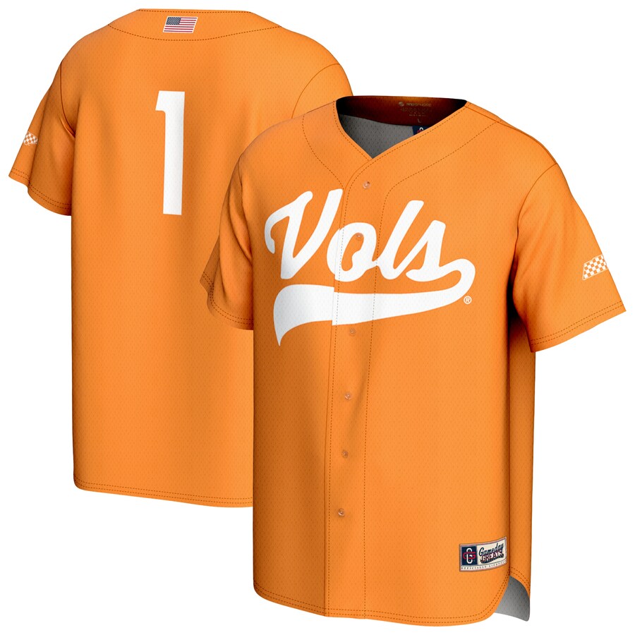 Youth GameDay Greats #1 Tennessee Orange Tennessee Volunteers Lightweight Baseball Fashion Jersey - Jersey
