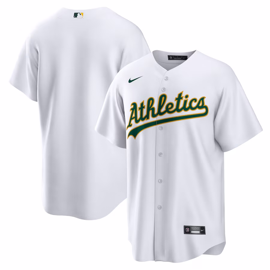 Men's Oakland Athletics Nike White Home Blank Replica Jersey - Jersey
