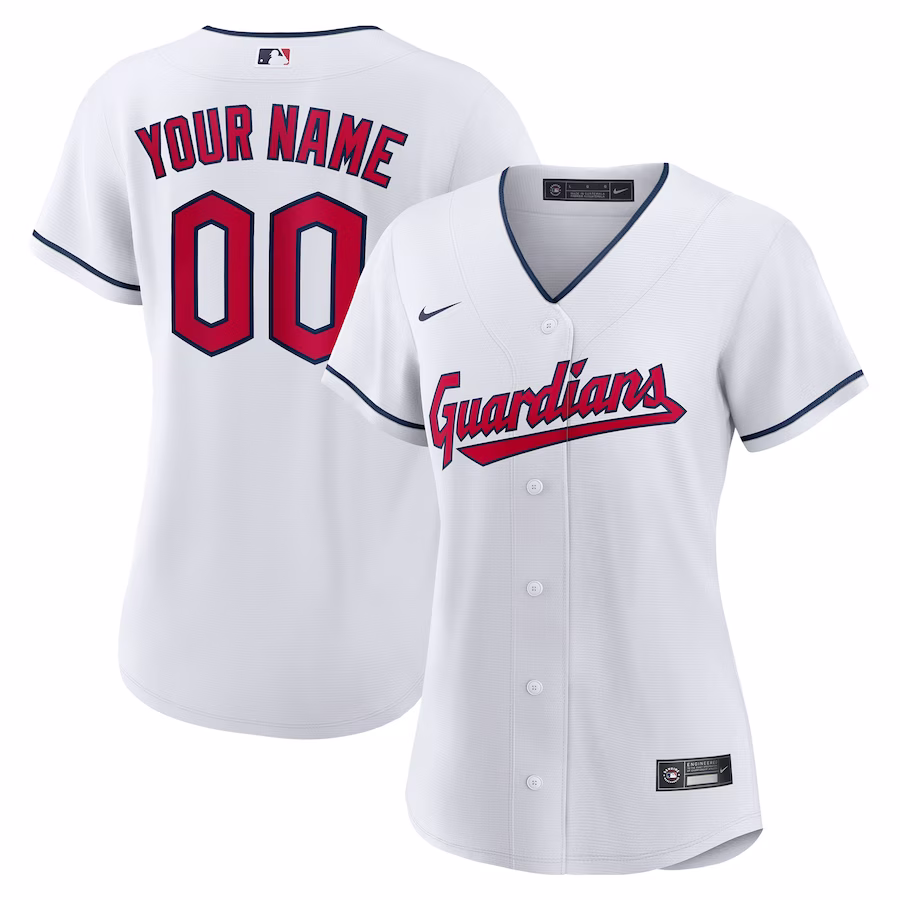 Women's Cleveland Guardians Nike White Replica Custom Jersey - Jersey