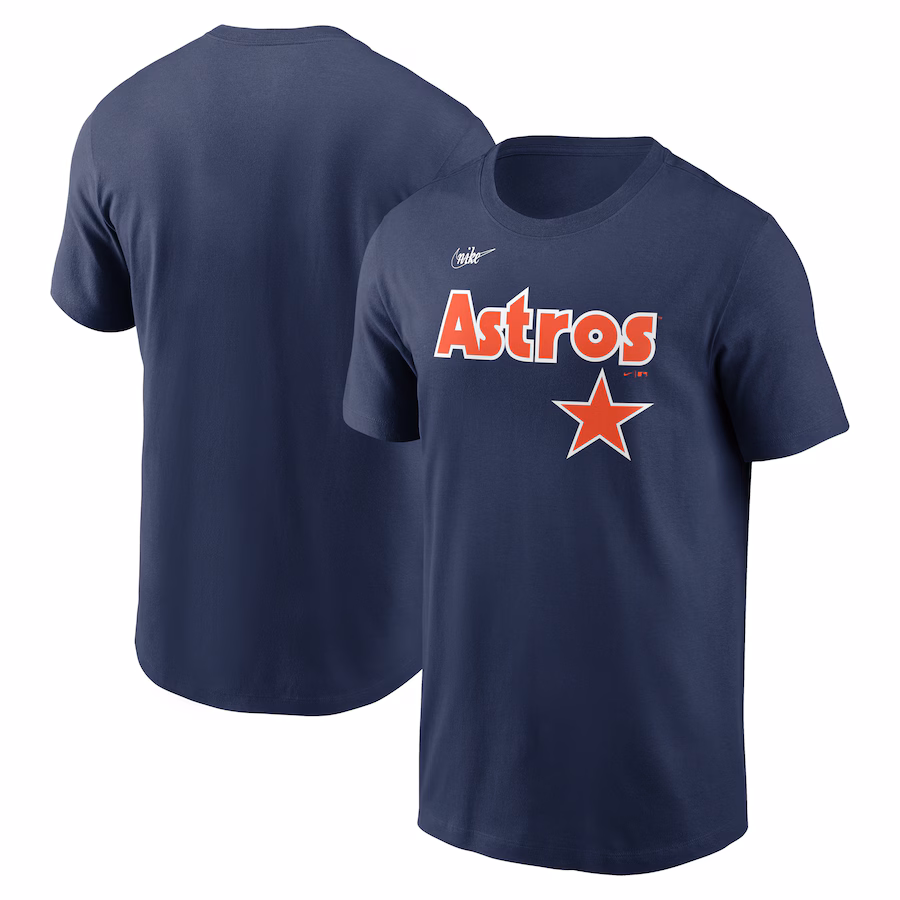 Men's Houston Astros Nike Navy Cooperstown Wordmark T-Shirt - Jersey