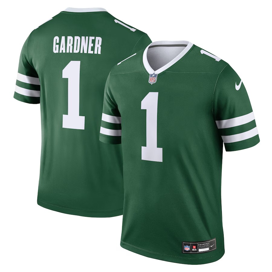 Men's New York Jets Ahmad Sauce Gardner Nike Legacy Green Legend Player Performance Top - Jersey