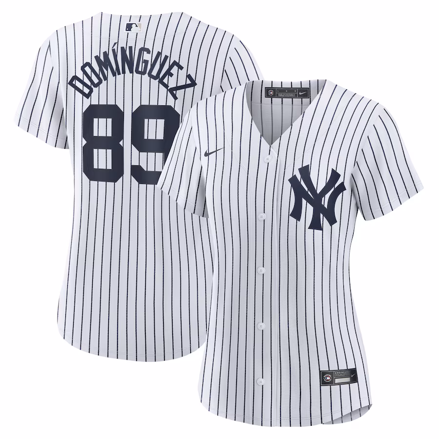 Women's New York Yankees Jasson Dominguez Nike White Home Official Replica Player Jersey - Jersey