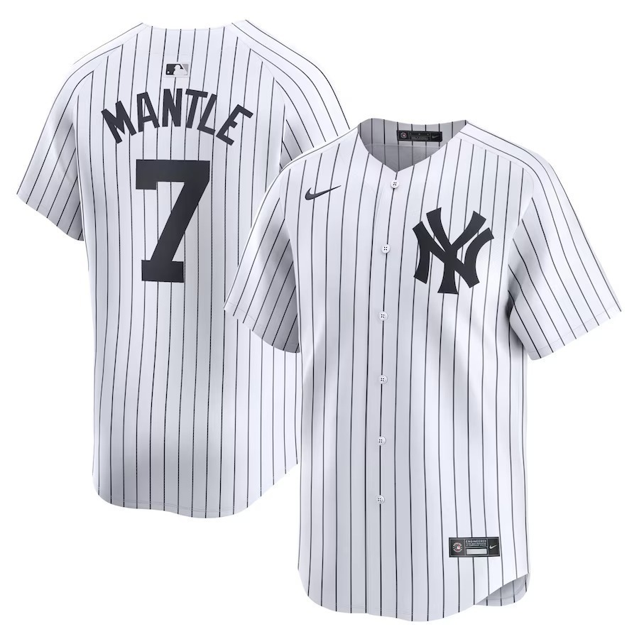 Men's New York Yankees Mickey Mantle Nike White Home Limited Player Jersey - Jersey