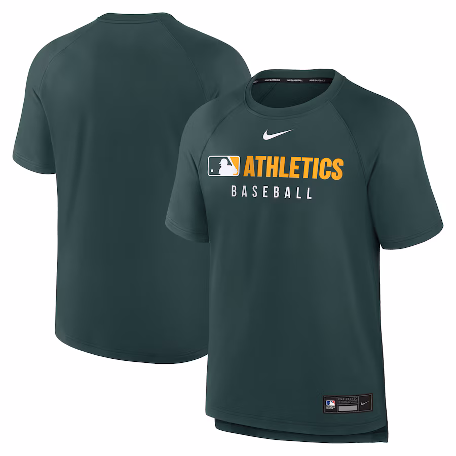 Men's Athletics Nike Green Authentic Collection Pregame Raglan Performance T-Shirt - Jersey