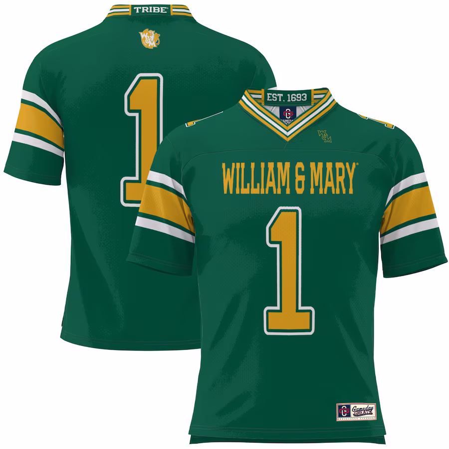 #1 William & Mary Tribe GameDay Greats Youth Football Jersey - Green - Jersey