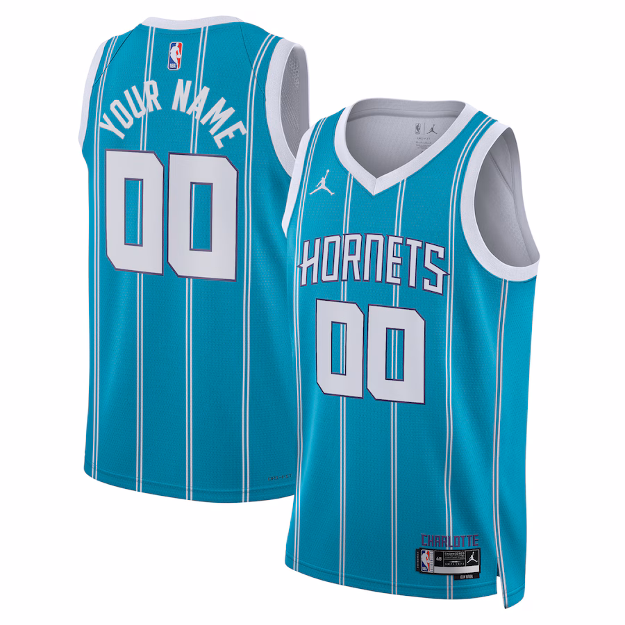 Unisex Charlotte Hornets Jordan Brand Teal Swingman Custom Jersey - Icon Edition - Jersey