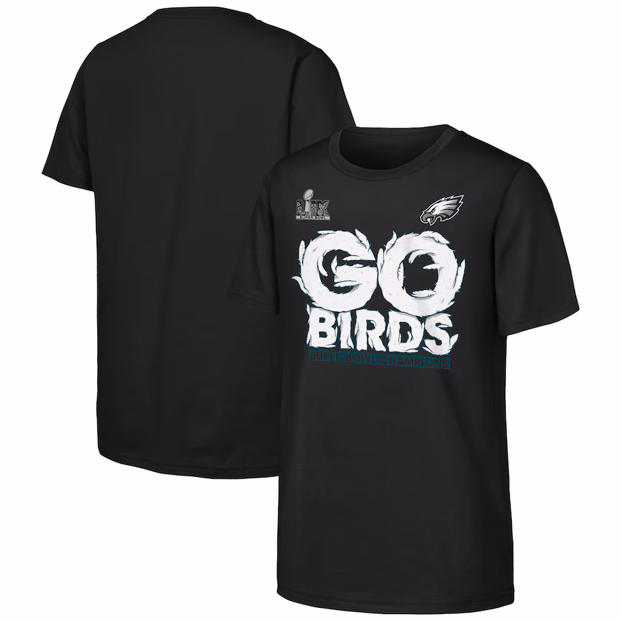 Youth Philadelphia Eagles  Fanatics Black Super Bowl LIX Champions Local T-Shirt - Jersey