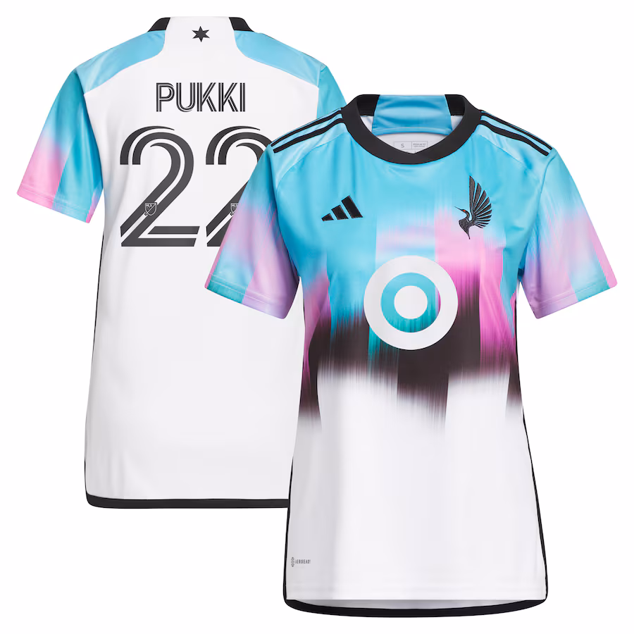 Women's Minnesota United FC Teemu Pukki adidas White 2024 The Northern Lights Kit Replica Player Jersey - Jersey