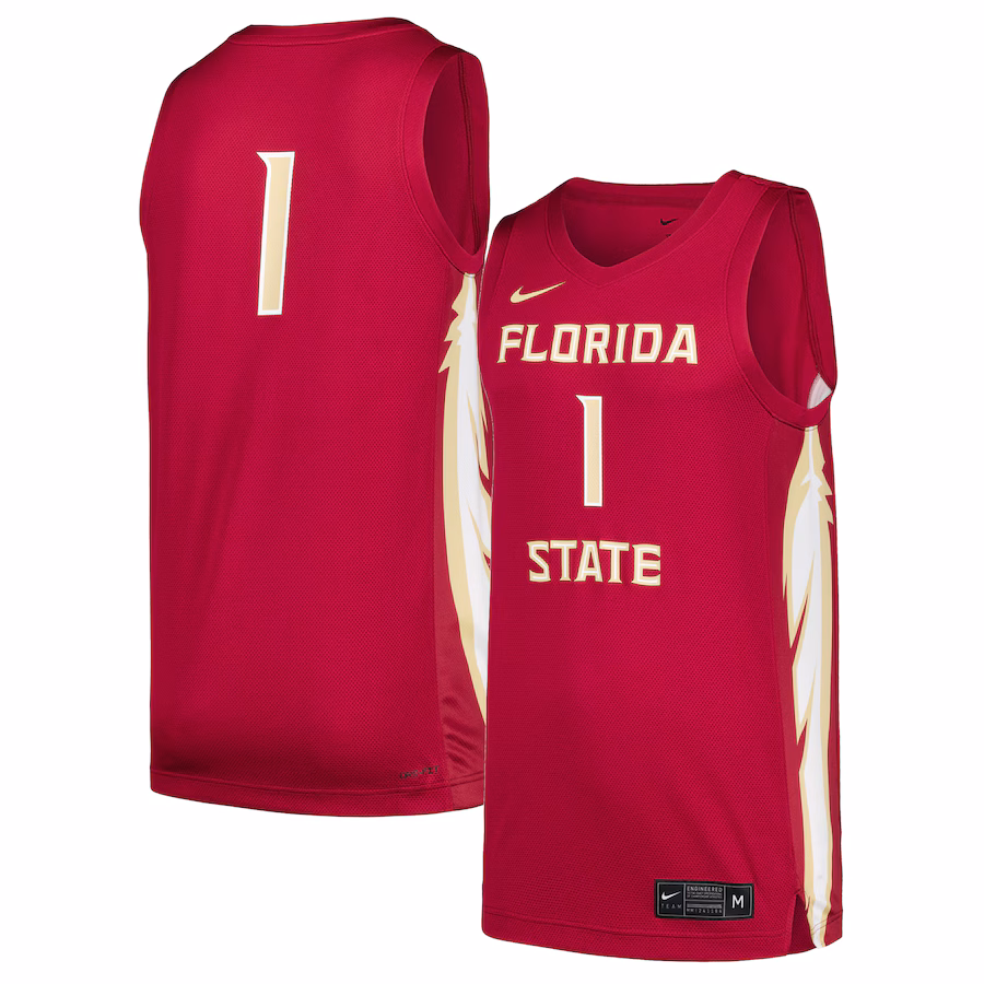 Men's Nike #1 Garnet Florida State Seminoles Replica Jersey - Jersey