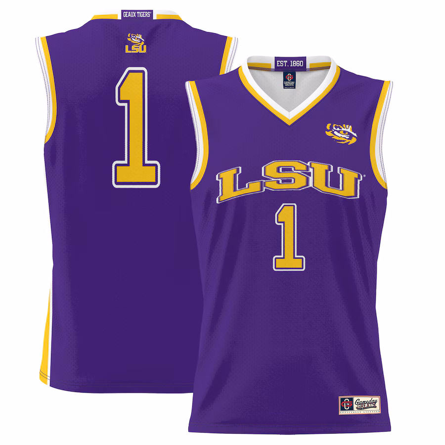 Youth GameDay Greats #1 Purple LSU Tigers Lightweight Basketball Jersey - Jersey