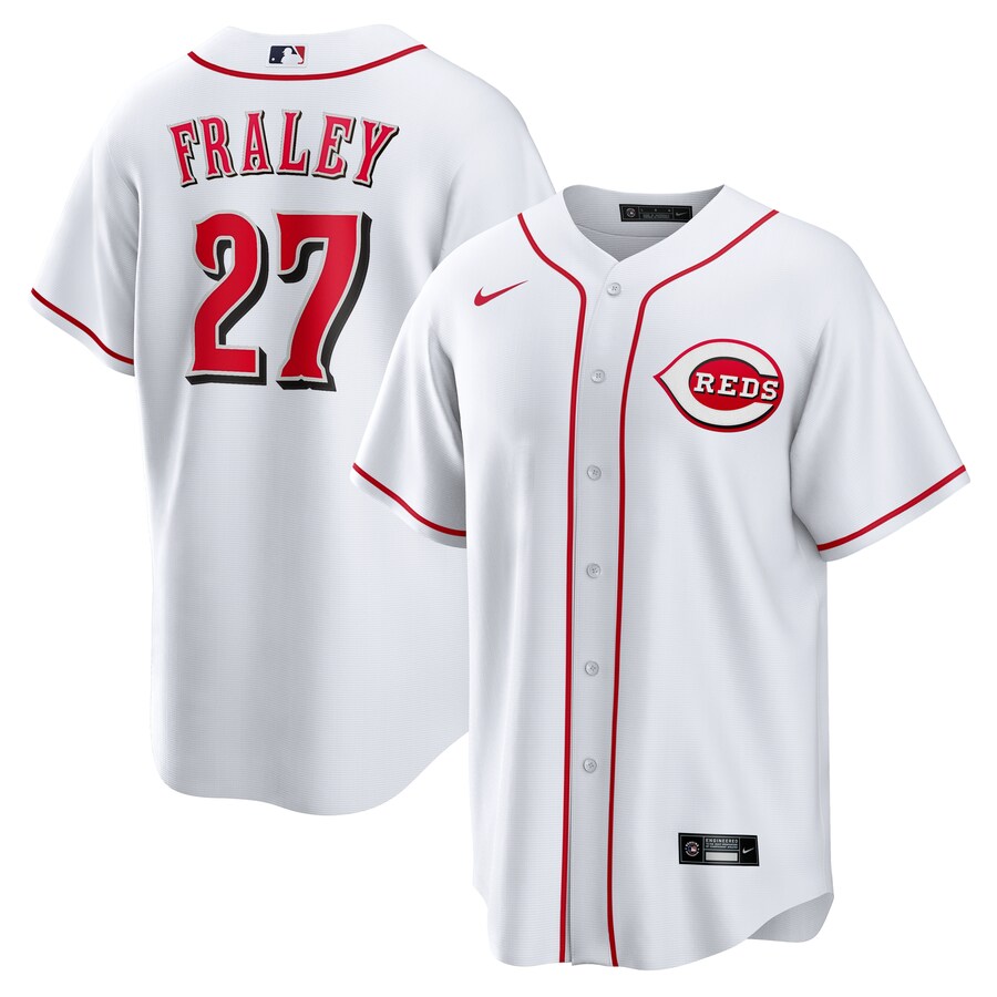 Men's Cincinnati Reds Jake Fraley Nike White Home Replica Jersey - Jersey