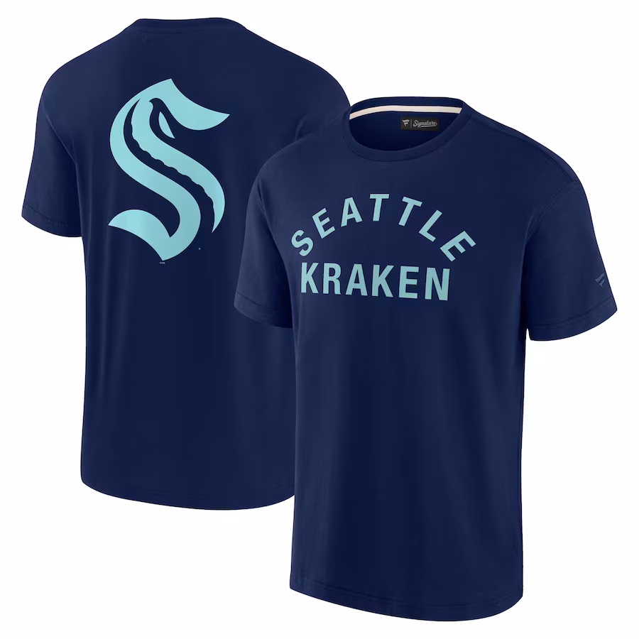 Unisex Seattle Kraken Fanatics Navy Elements Super Soft Short Sleeve T-Shirt - Jersey