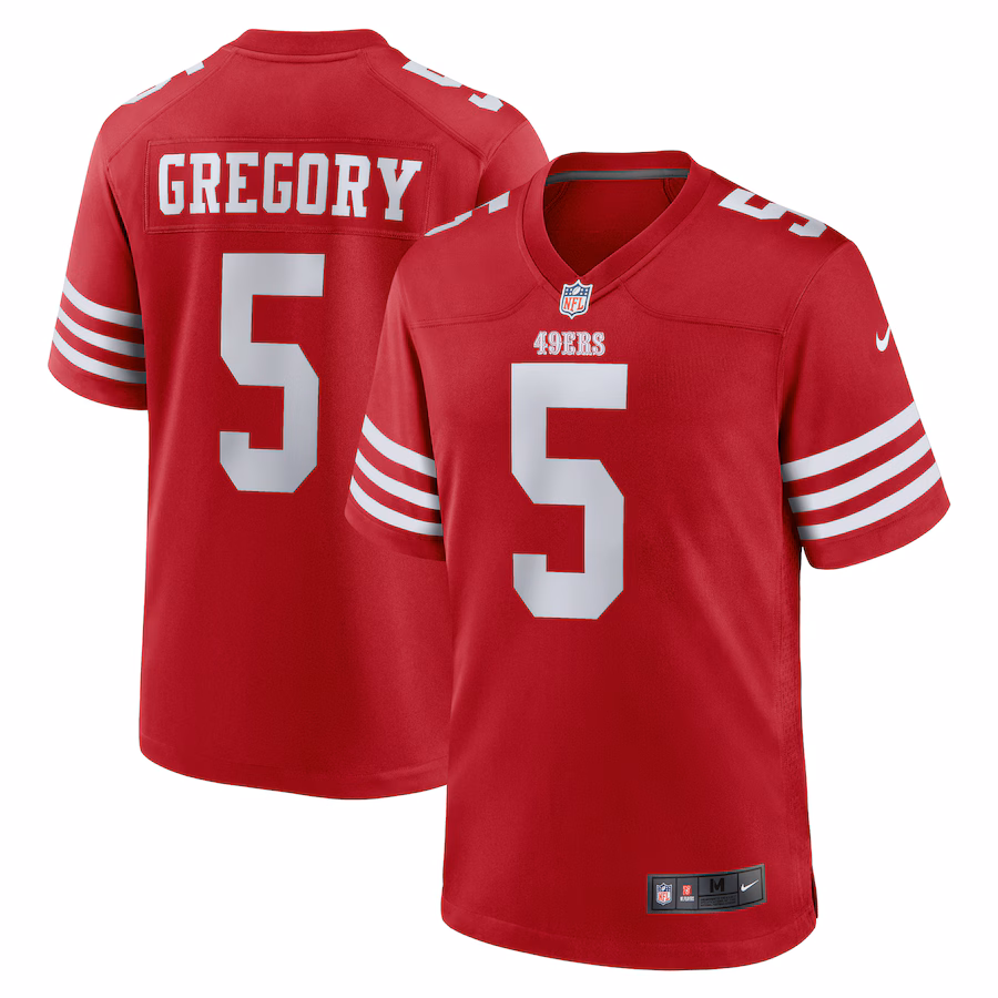 Men's San Francisco 49ers Randy Gregory Nike  Scarlet  Game Jersey - Jersey