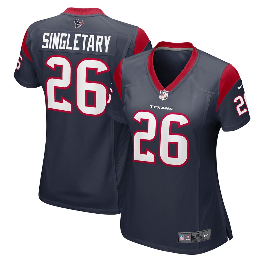 Women's Houston Texans Devin Singletary Nike Navy Team Game Jersey - Jersey