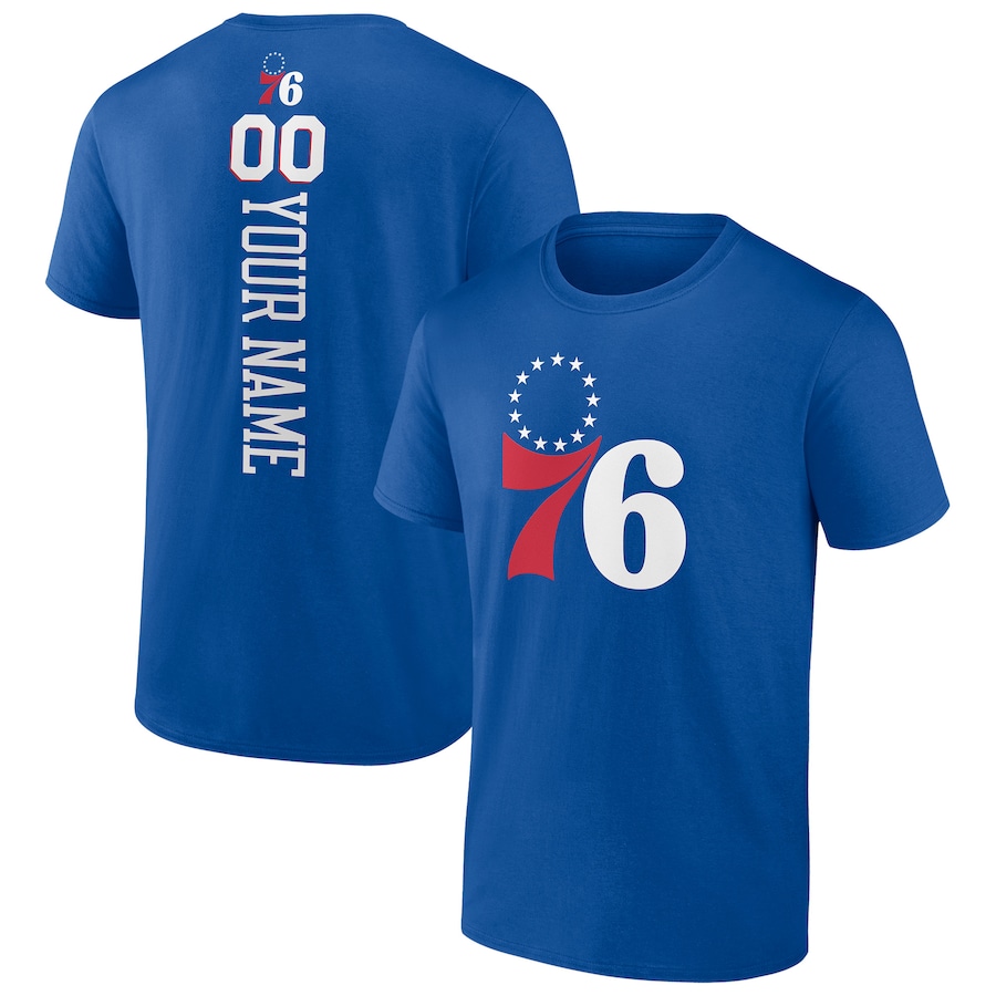 Men's Philadelphia 76ers Royal Personalized Playmaker Team T-Shirt - Jersey