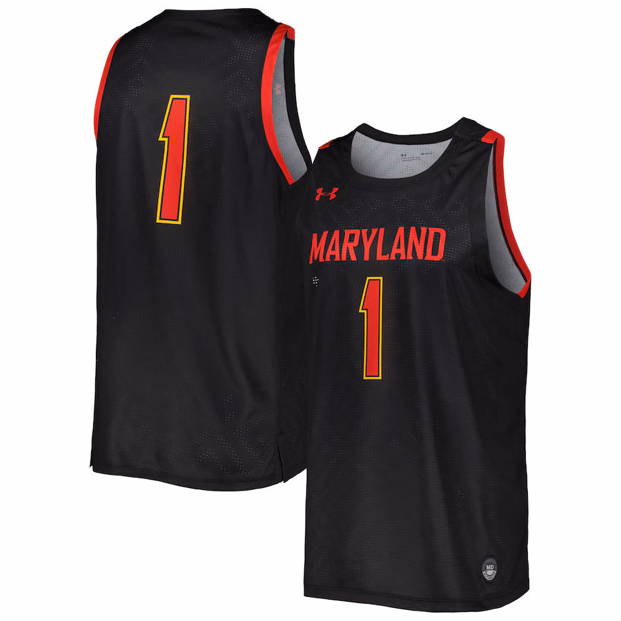 Men's Under Armour Black Maryland Terrapins Replica Basketball Jersey - Jersey