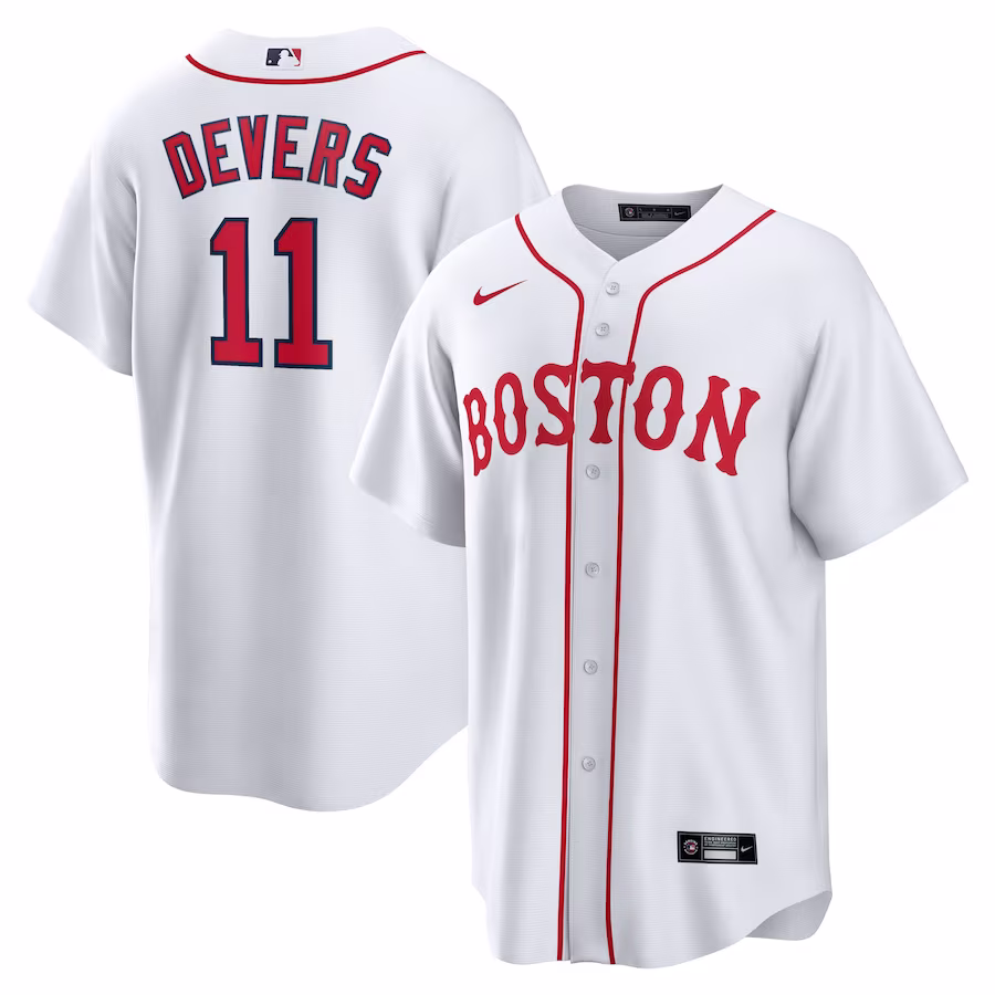 Men's Boston Red Sox Rafael Devers Nike White 2021 Patriots' Day Official Replica Player Jersey - Jersey