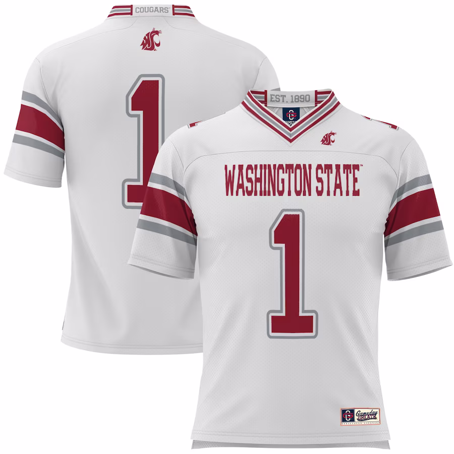 #1 Washington State Cougars GameDay Greats Youth Football Jersey - White - Jersey