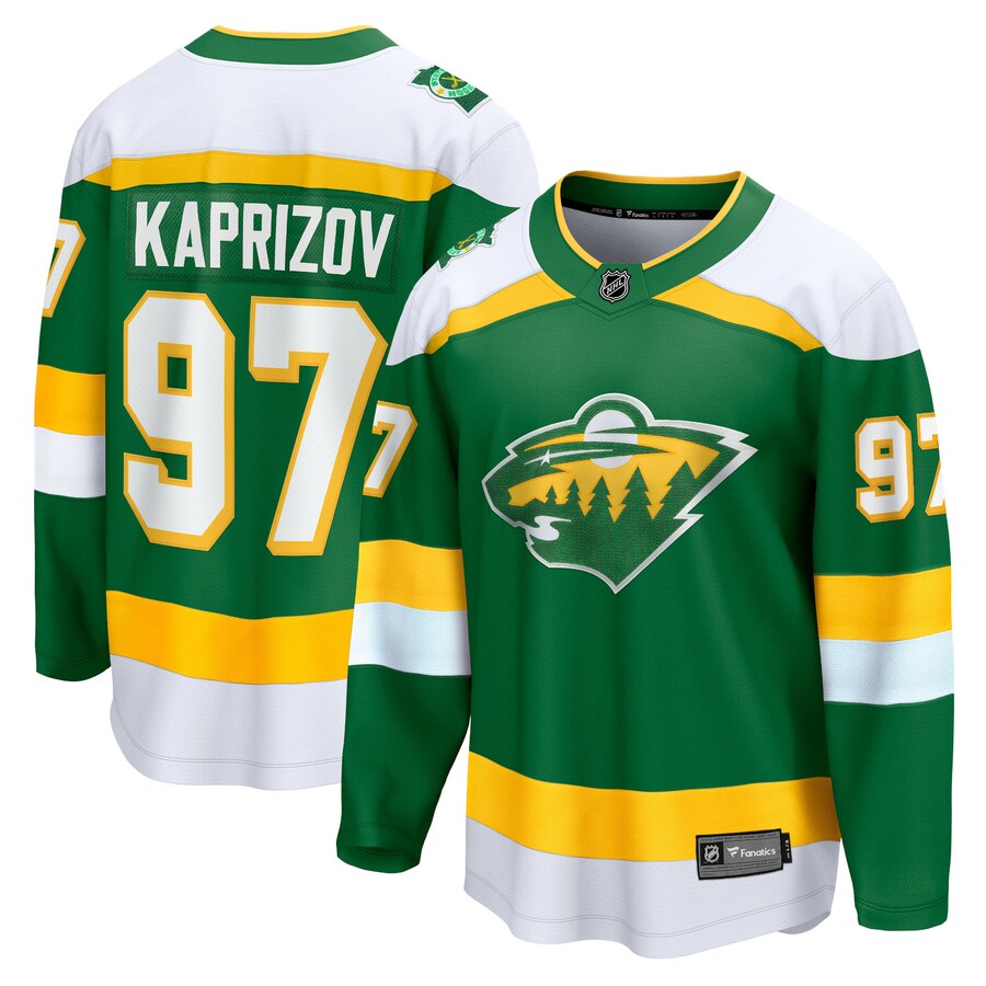 Men's Minnesota Wild Kirill Kaprizov Fanatics Branded Green 2023/24 Alternate Premier Breakaway Player Jersey - Jersey