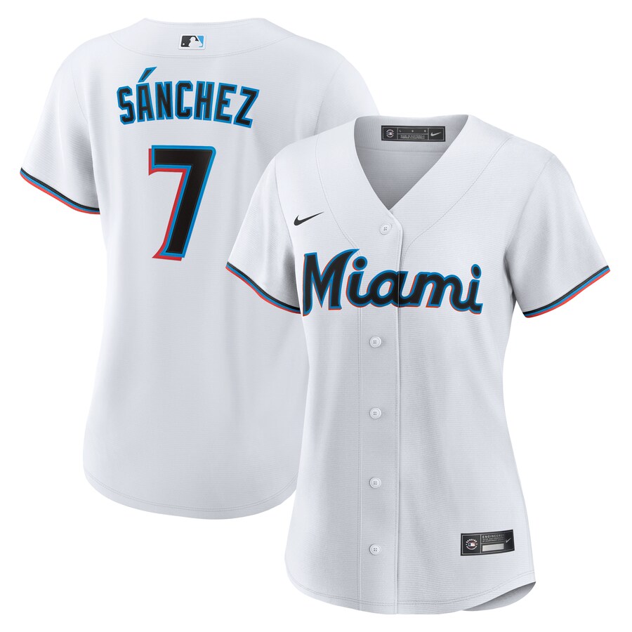 Women's Miami Marlins Jesús Sánchez Nike White Home Replica Jersey - Jersey