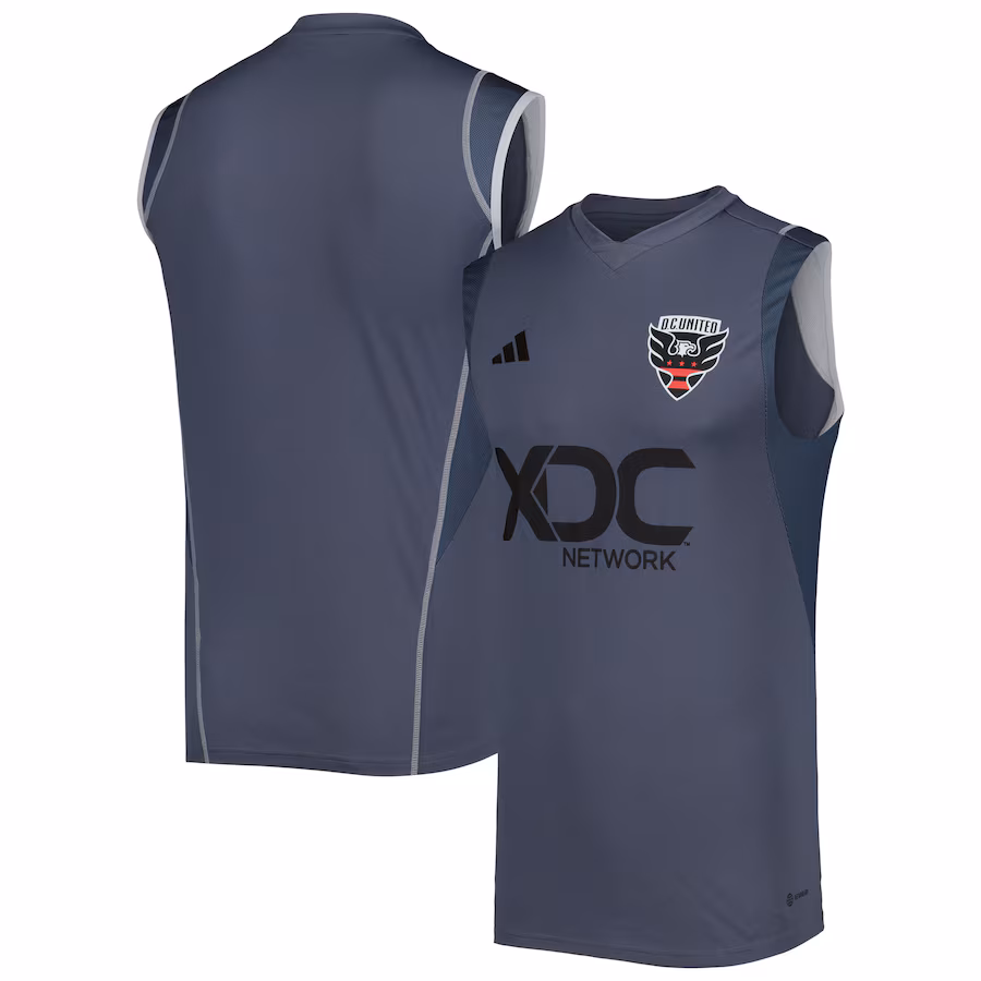 Men's D.C. United adidas Gray 2023 On-Field Sleeveless Training Jersey - Jersey