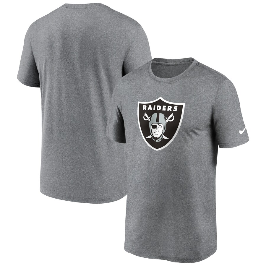 Men's Las Vegas Raiders Nike Heather Charcoal Legend Logo Performance T-Shirt - Jersey