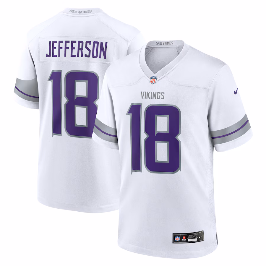 Men's Minnesota Vikings Justin Jefferson Nike White Alternate Game Player Jersey - Jersey