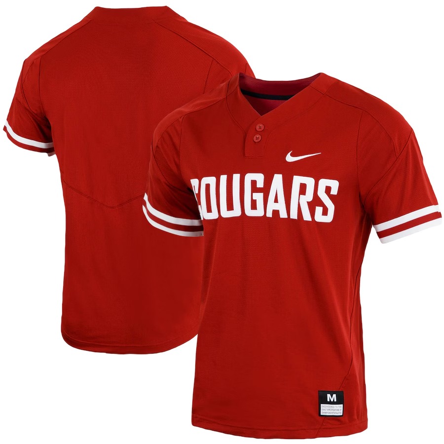 Men's Nike Crimson Washington State Cougars Replica Vapor Elite Two-Button Baseball Jersey - Jersey