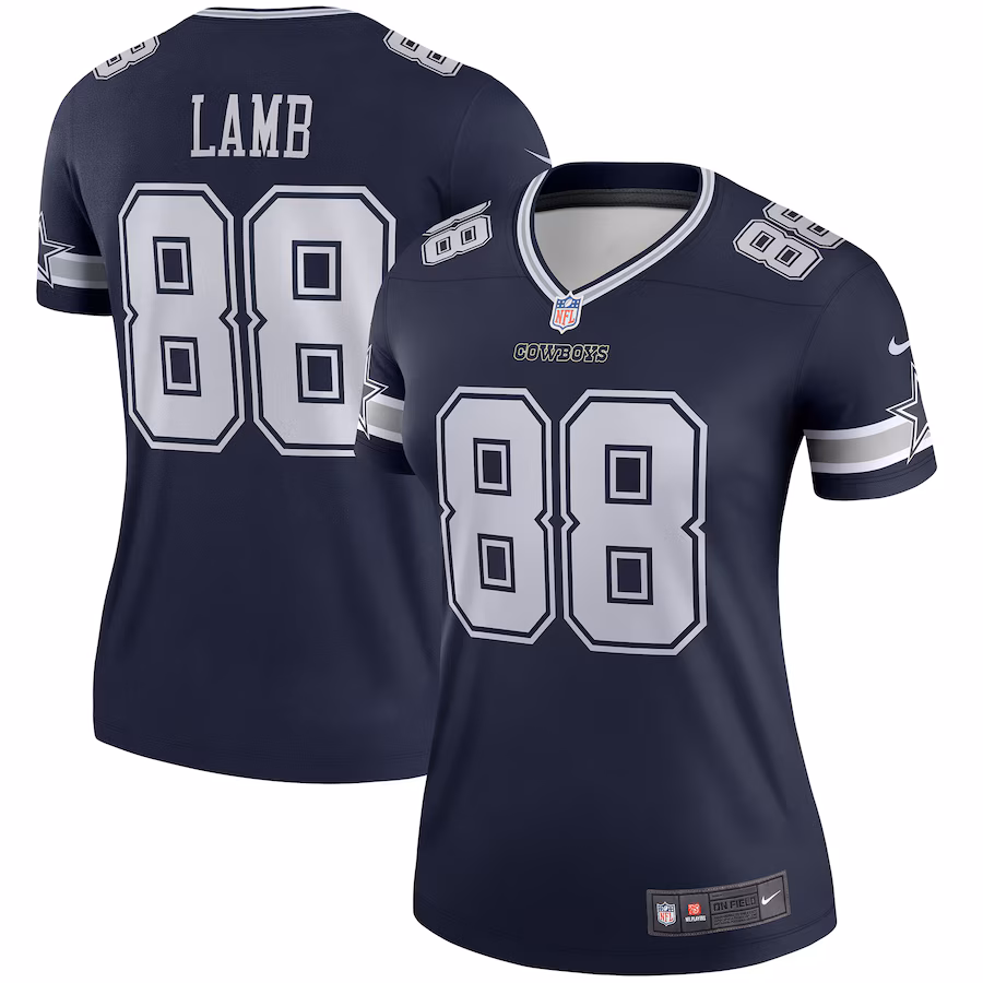 Women's Dallas Cowboys CeeDee Lamb Nike Navy Legend Player Performance Top - Jersey