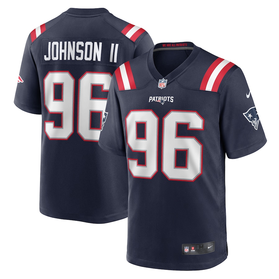 Men's New England Patriots Eric Johnson II Nike Navy Game Jersey - Jersey