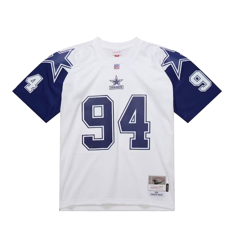 Men's Dallas Cowboys Charles Haley Mitchell & Ness White 1994 Alternate Legacy Replica Jersey - Jersey