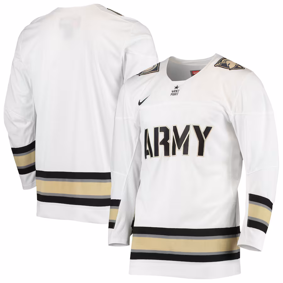 Men's Nike White Army Black Knights Replica Hockey Jersey - Jersey