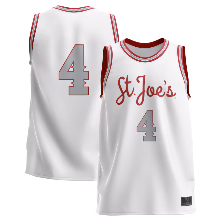 Youth ProSphere #4 White Saint Joseph's Hawks Lightweight Basketball Fashion Jersey - Jersey