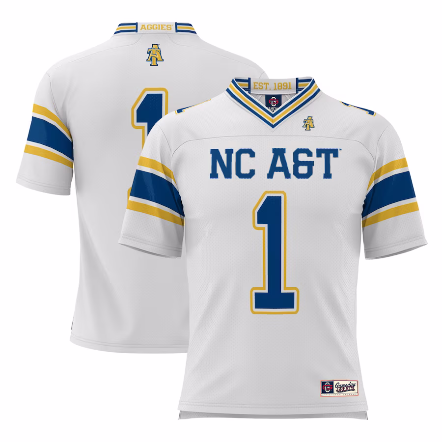 #1 North Carolina A&T Aggies GameDay Greats Football Jersey - White - Jersey
